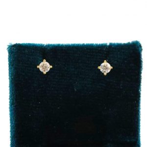 Pendientes Oro 18k Con Circonita