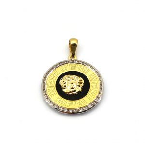 Colgante Oro 18k Con Circonita,Onix