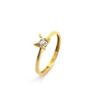 Anillo Oro 18k Con Circonita