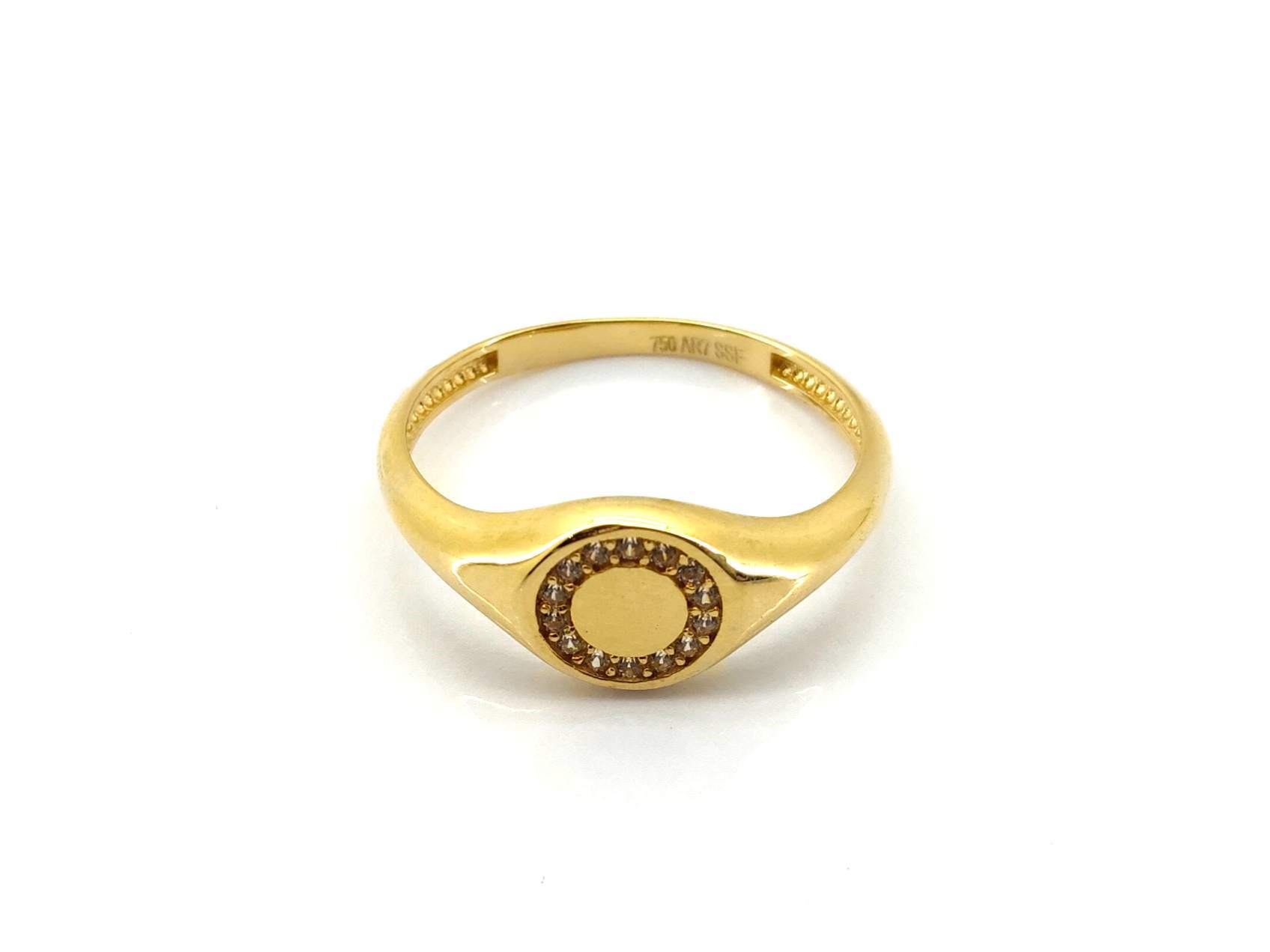 Sello Oro 18k Con Circonita - Imagen 2