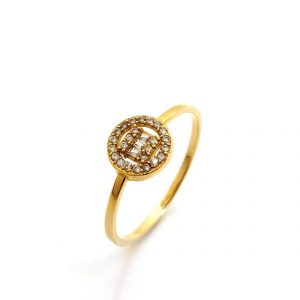 Anillo Oro 18k Con Circonita