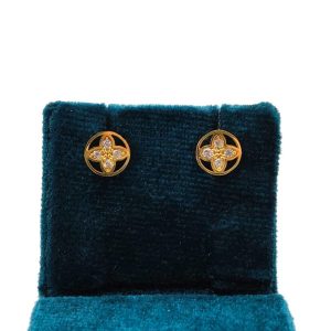 Pendientes Oro 18k Con Circonita