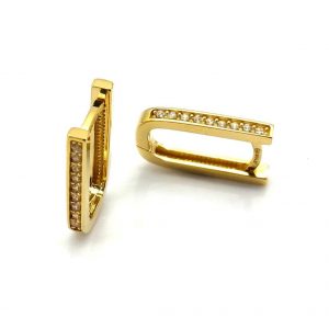 Argollas Oro 18k Con Circonita