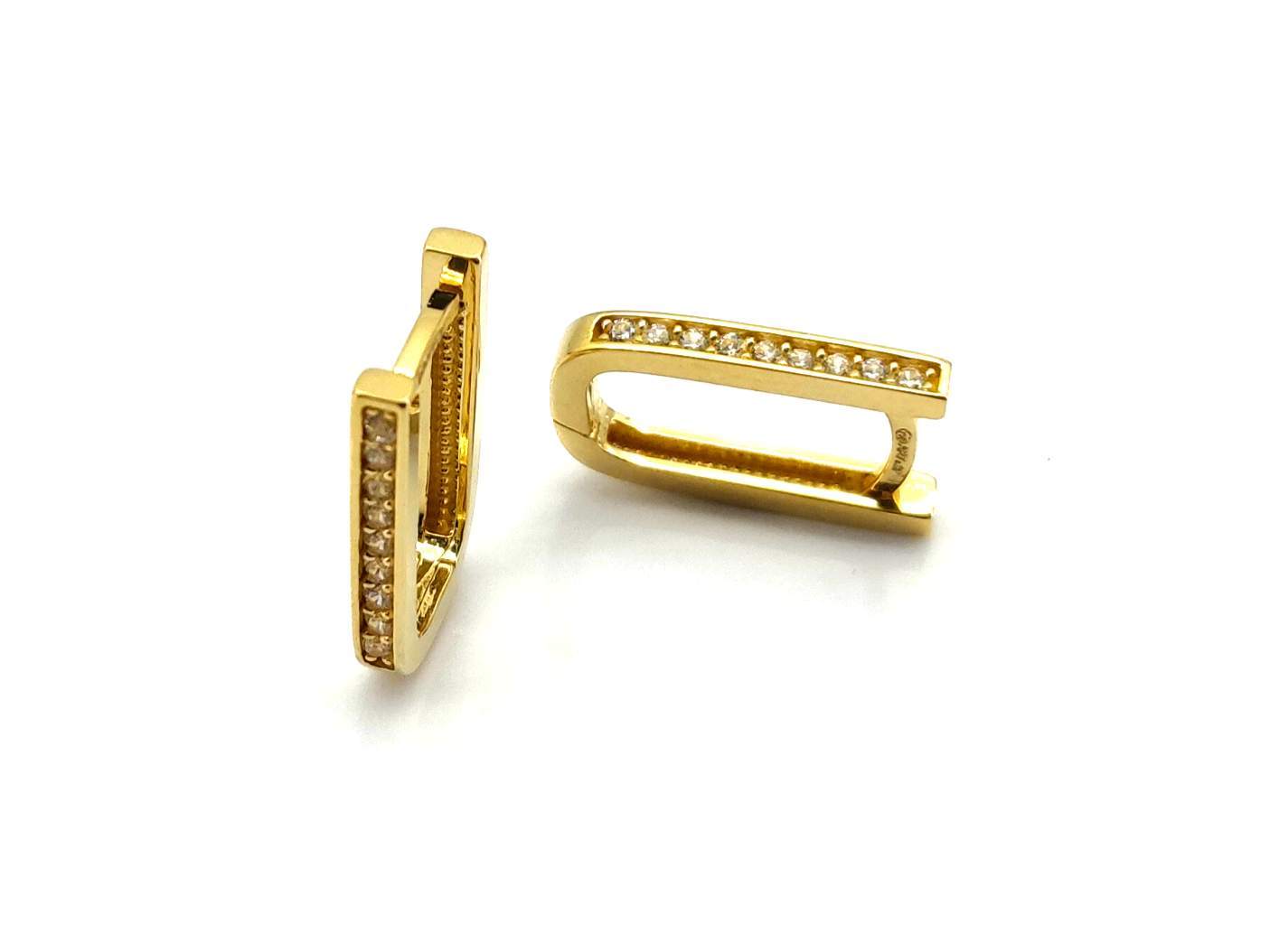 Argollas Oro 18k Con Circonita