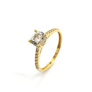 Anillo Oro 18k Con Circonita