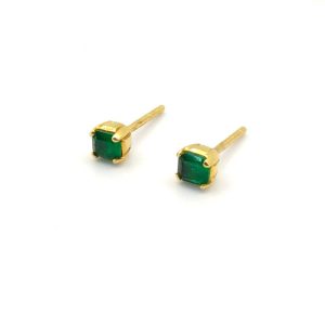Pendientes Oro 18k Con Esmeralda