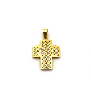 Crucifijo Oro 18k Con Circonita