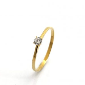 Anillo Oro 18k Con Circonita