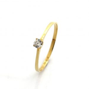 Anillo Oro 18k Con Circonita