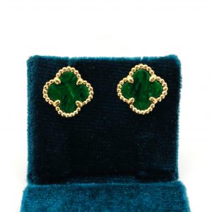 Pendientes Oro 18k Con Malaquita