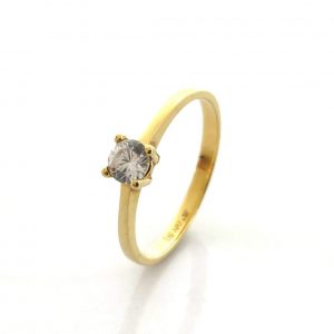 Anillo Oro 18k Con Circonita