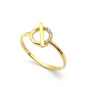 Anillo Oro 18k Con Circonita