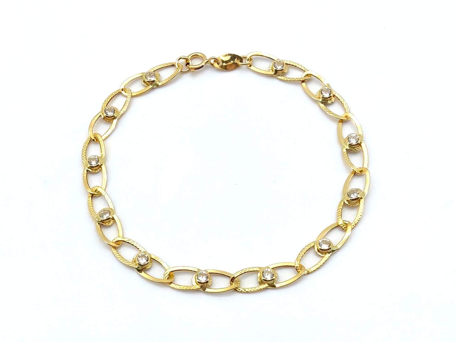 Pulsera Oro 18k Con Circonita