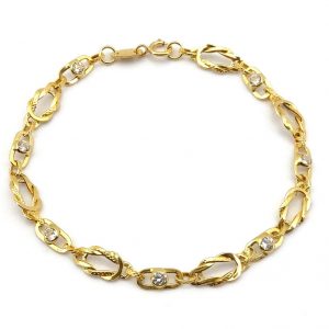 Pulsera Oro 18k Con Circonita