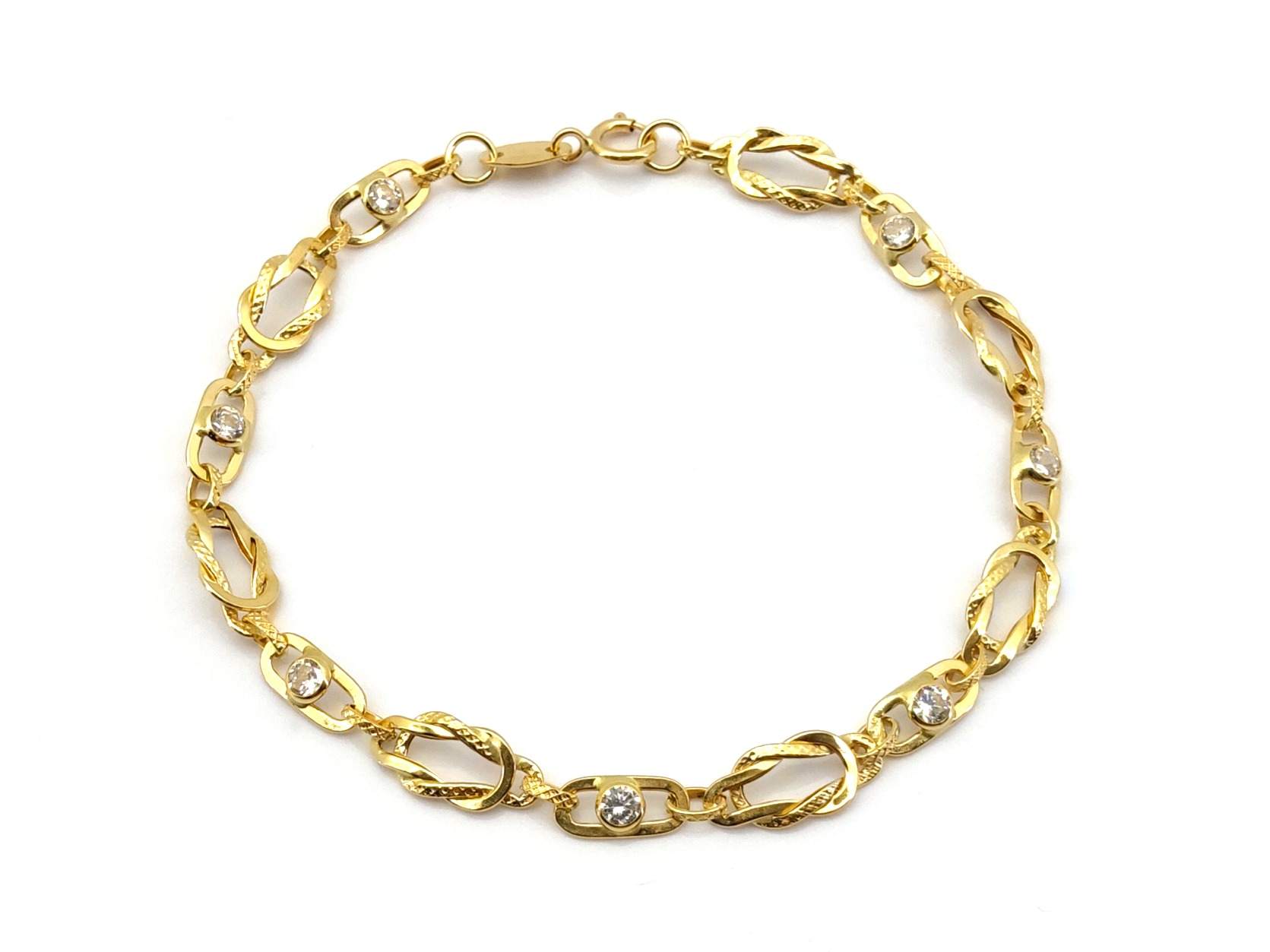 Pulsera Oro 18k Con Circonita