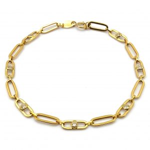 Pulsera Oro 18k Con Circonita