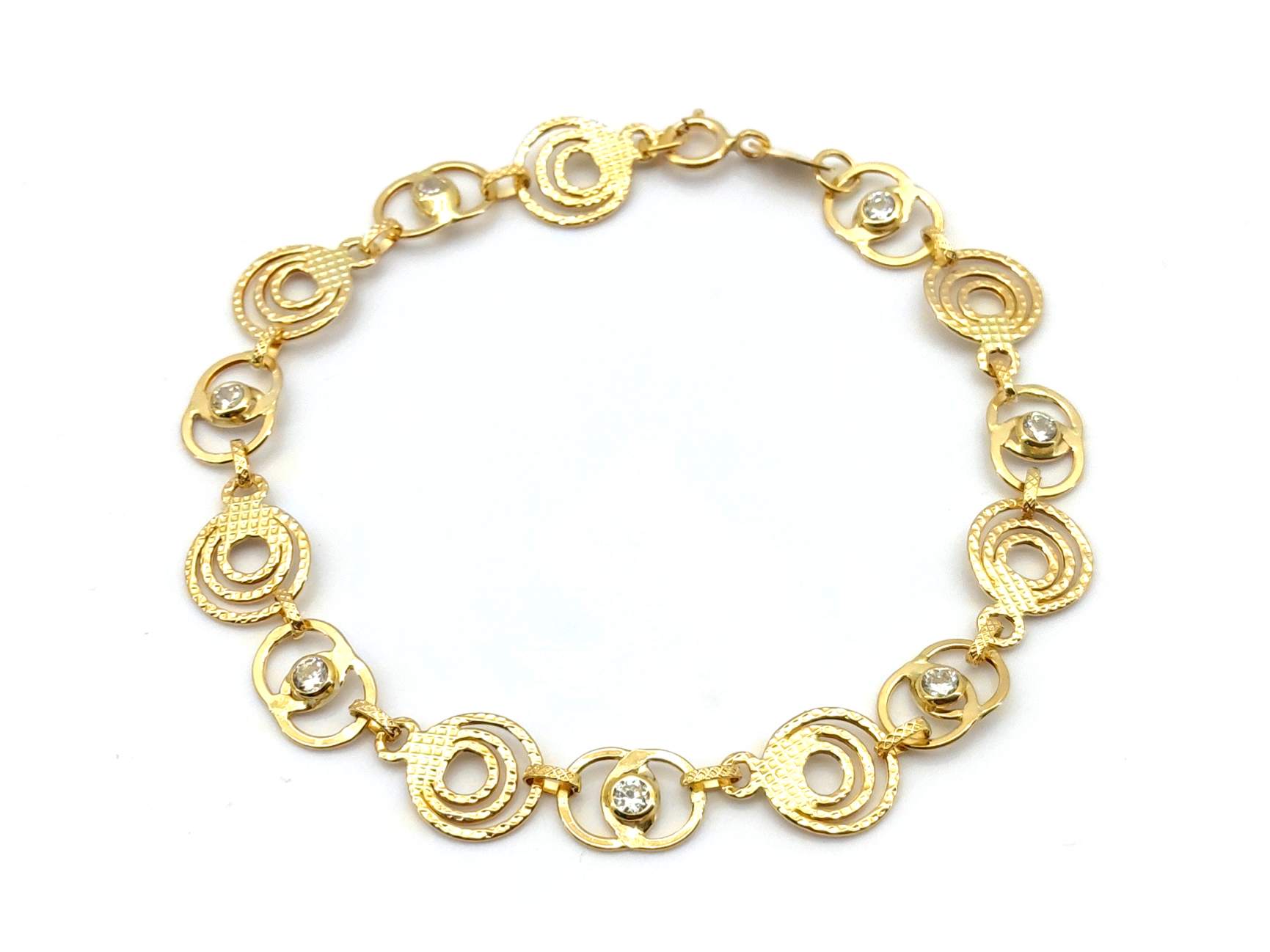Pulsera Oro 18k Con Circonita
