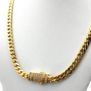 Gargantilla Oro 18k Con Circonita 22cm