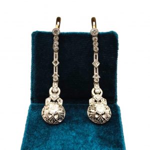 Pendientes Oro 18k Con Diamante