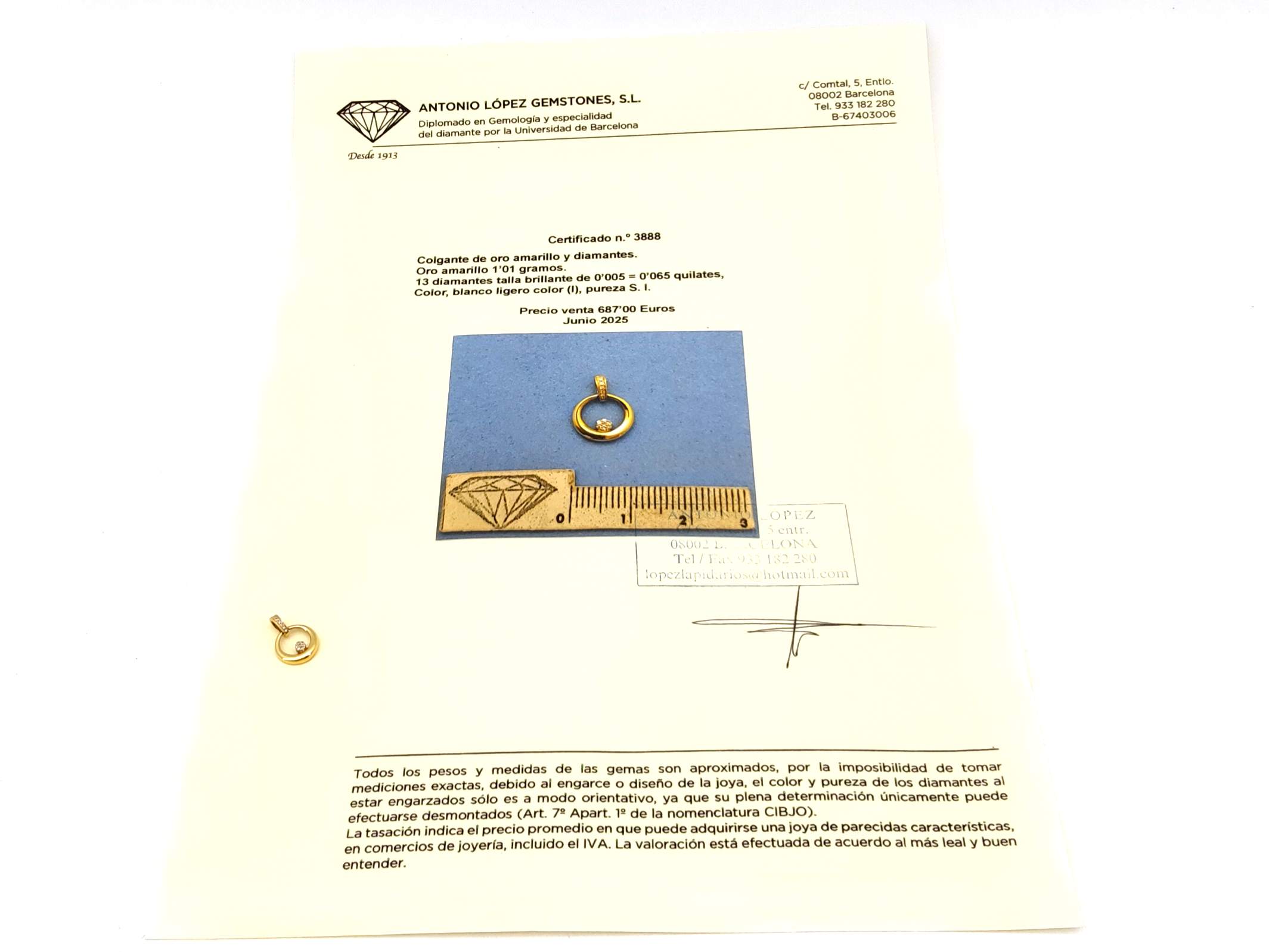 Colgante Oro 18k Con Circonita
