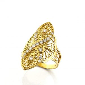 Anillo Oro 18k Con Circonita