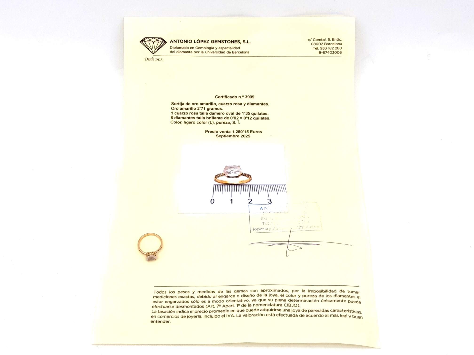 Sortija Oro 18k Con Cuarzo,Diamante