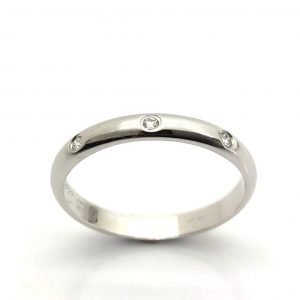 Alianza Oro 18k Con Diamante