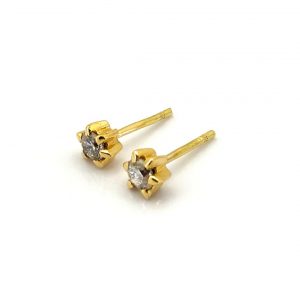 Pendientes Oro 18k Con Diamante