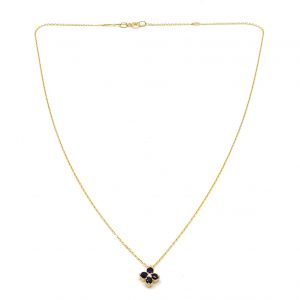 Gargantilla Oro 18k Con Diamante,Zafiro 20cm