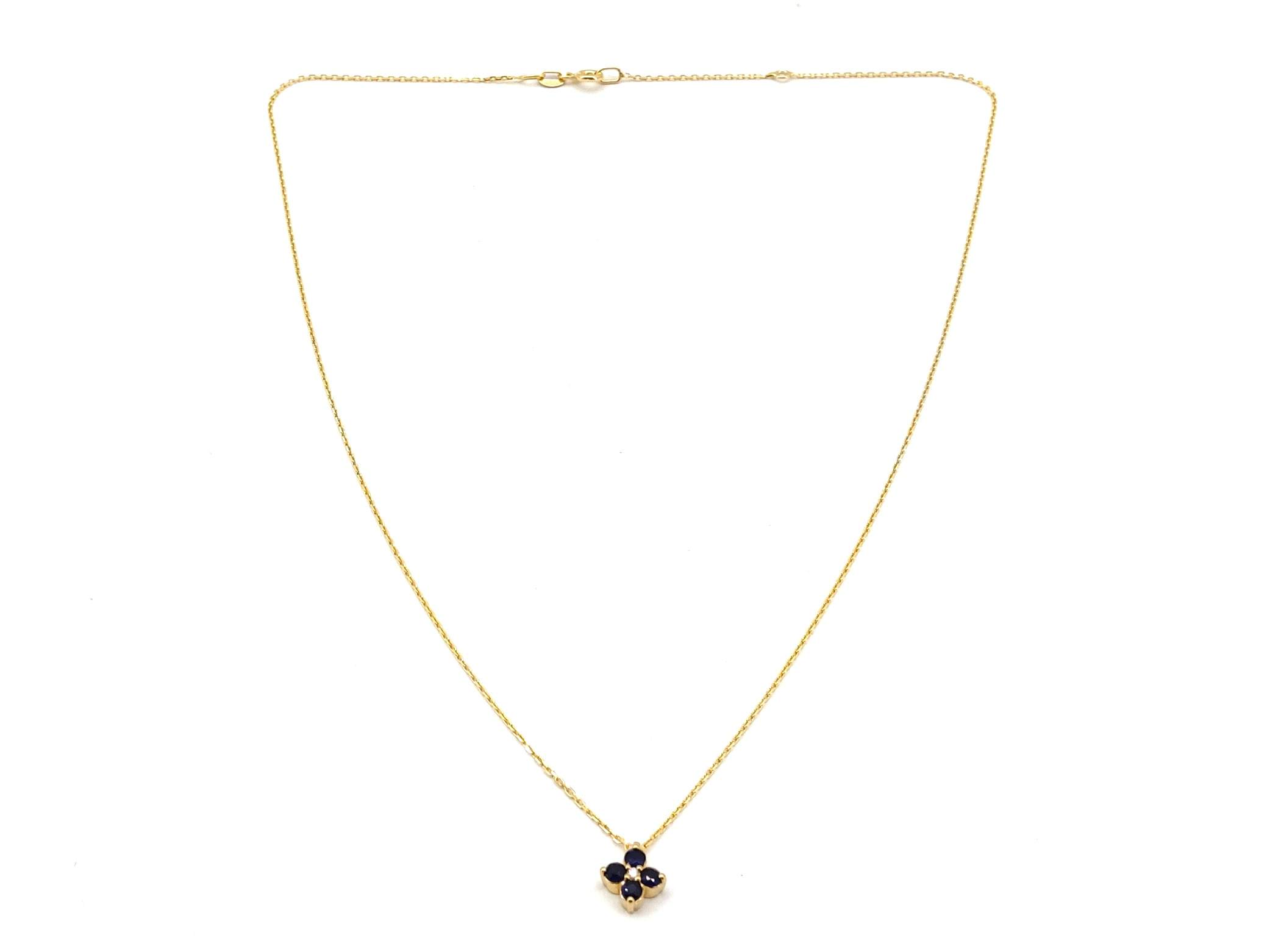 Gargantilla Oro 18k Con Diamante,Zafiro 20cm