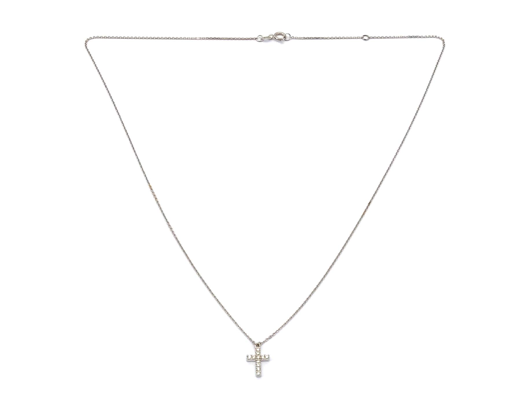 Gargantilla Oro 18k Con Diamante 22cm