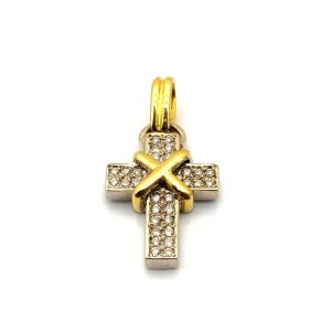 Crucifijo Oro 18k Con Diamante