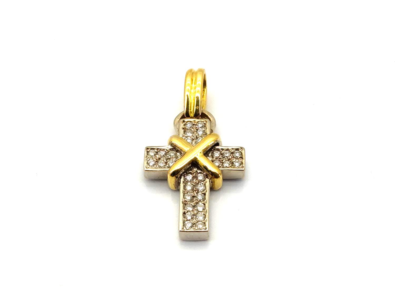 Crucifijo Oro 18k Con Diamante