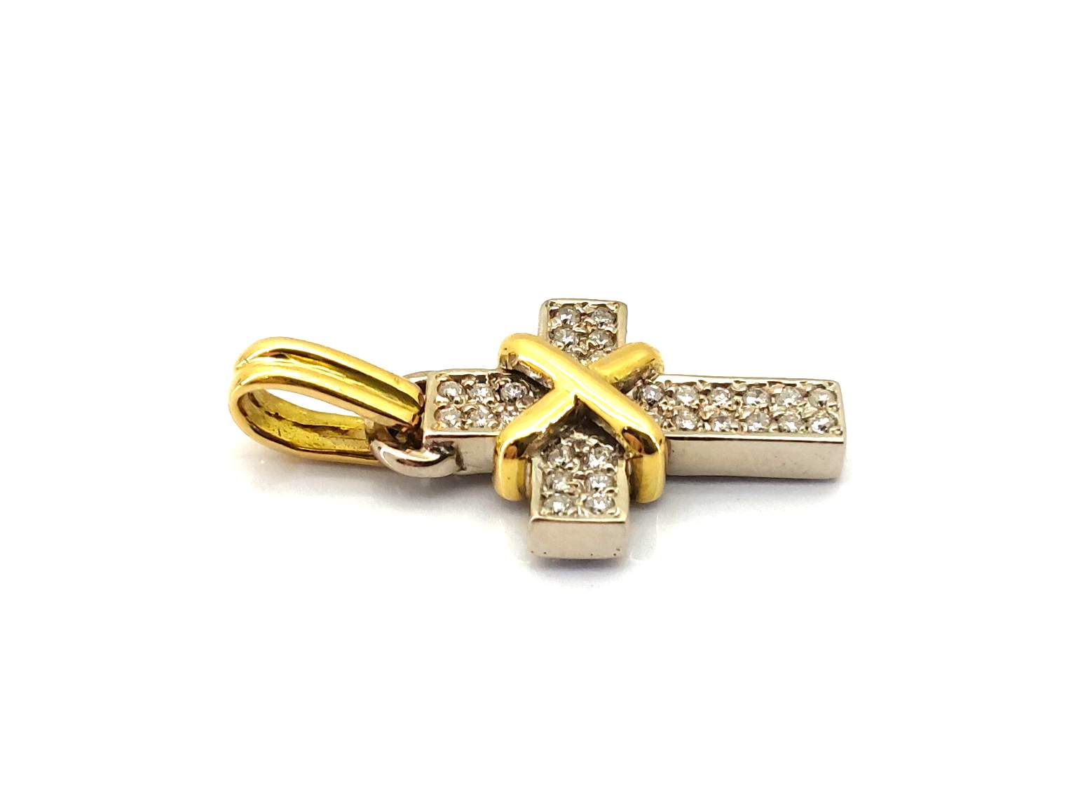 Crucifijo Oro 18k Con Diamante - Imagen 2