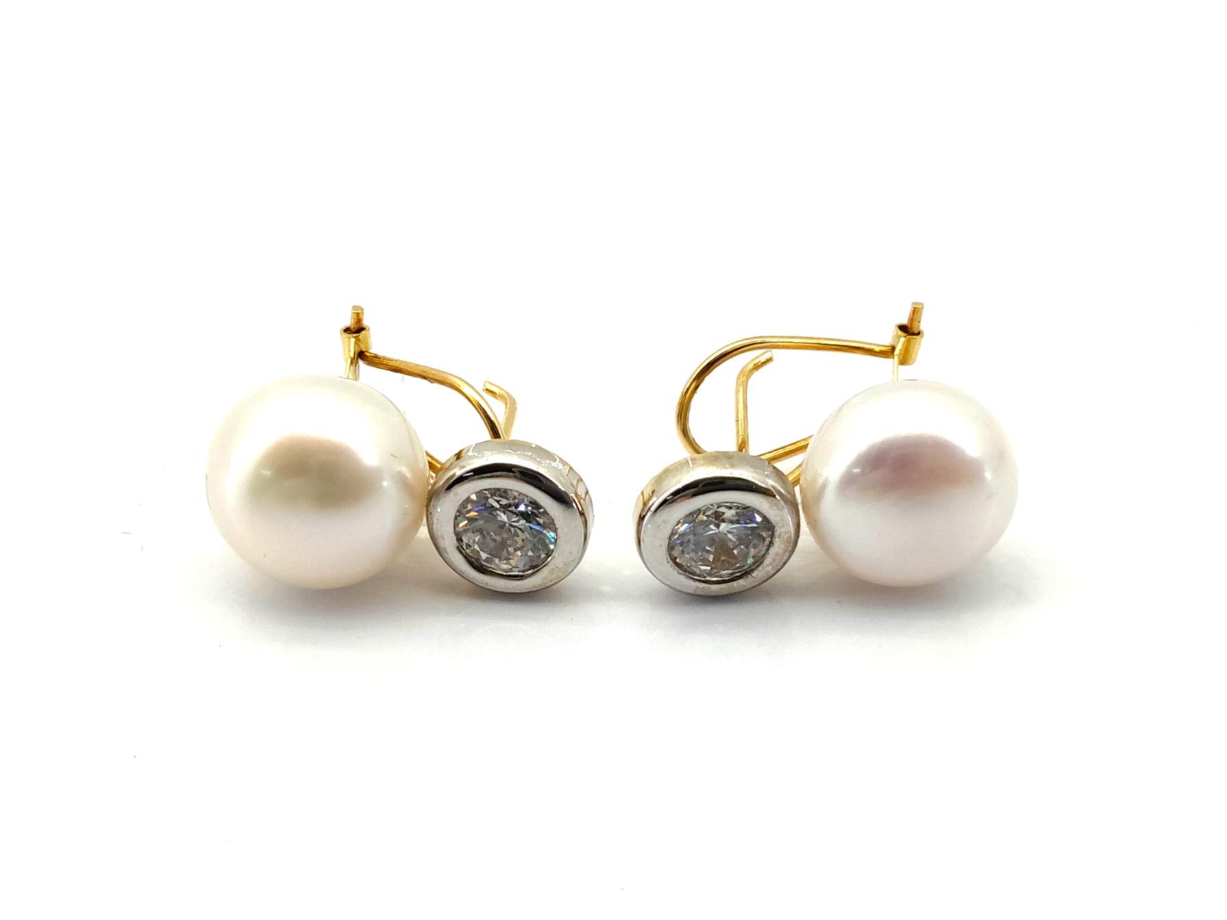 Pendientes Oro 18k Con Circonita,Perla - Imagen 2