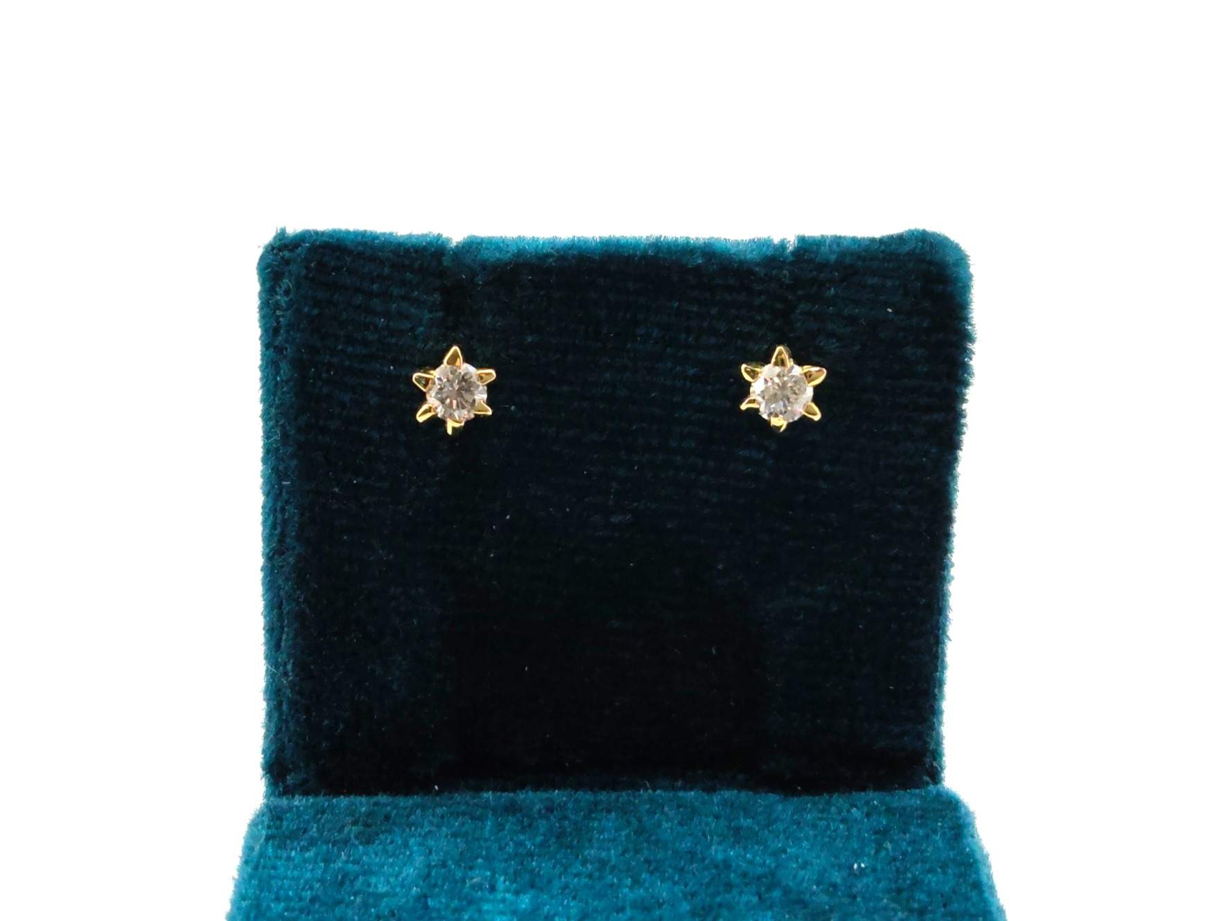 Pendientes Oro 18k Con Diamante