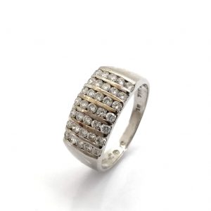 Alianza Oro 18k Con Diamante