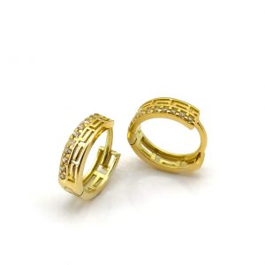 Argollas Oro 18k Con Circonita