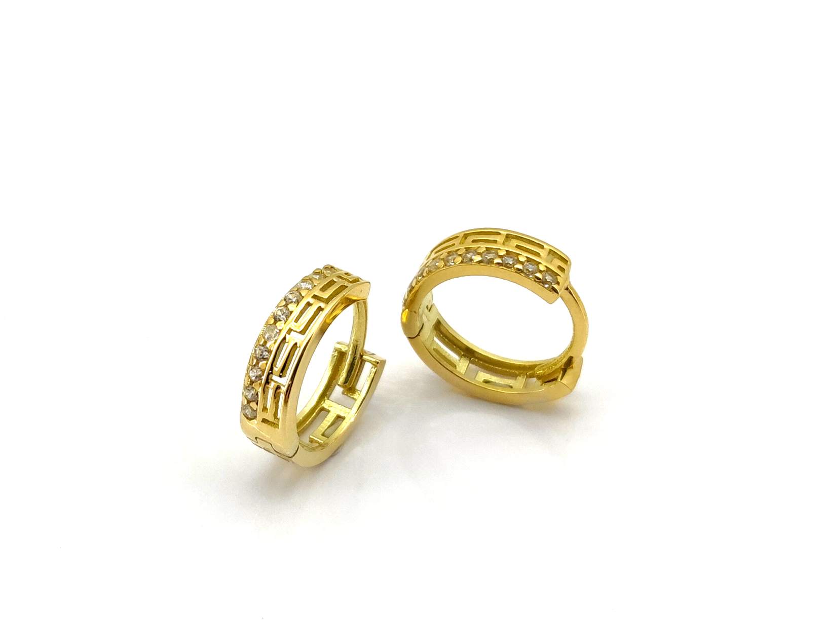 Argollas Oro 18k Con Circonita