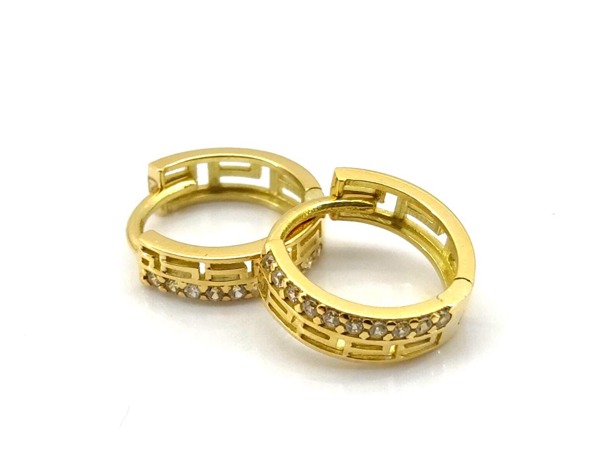 Argollas Oro 18k Con Circonita - Imagen 2