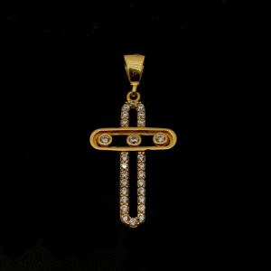 Crucifijo Oro 18k Con Circonita