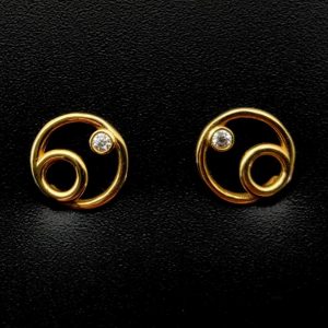 Pendientes Oro 18k Con Circonita