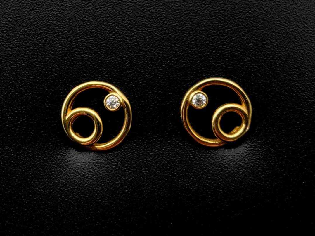 Pendientes Oro 18k Con Circonita