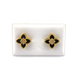 Pendientes Oro 18k Con Onix,Circonita