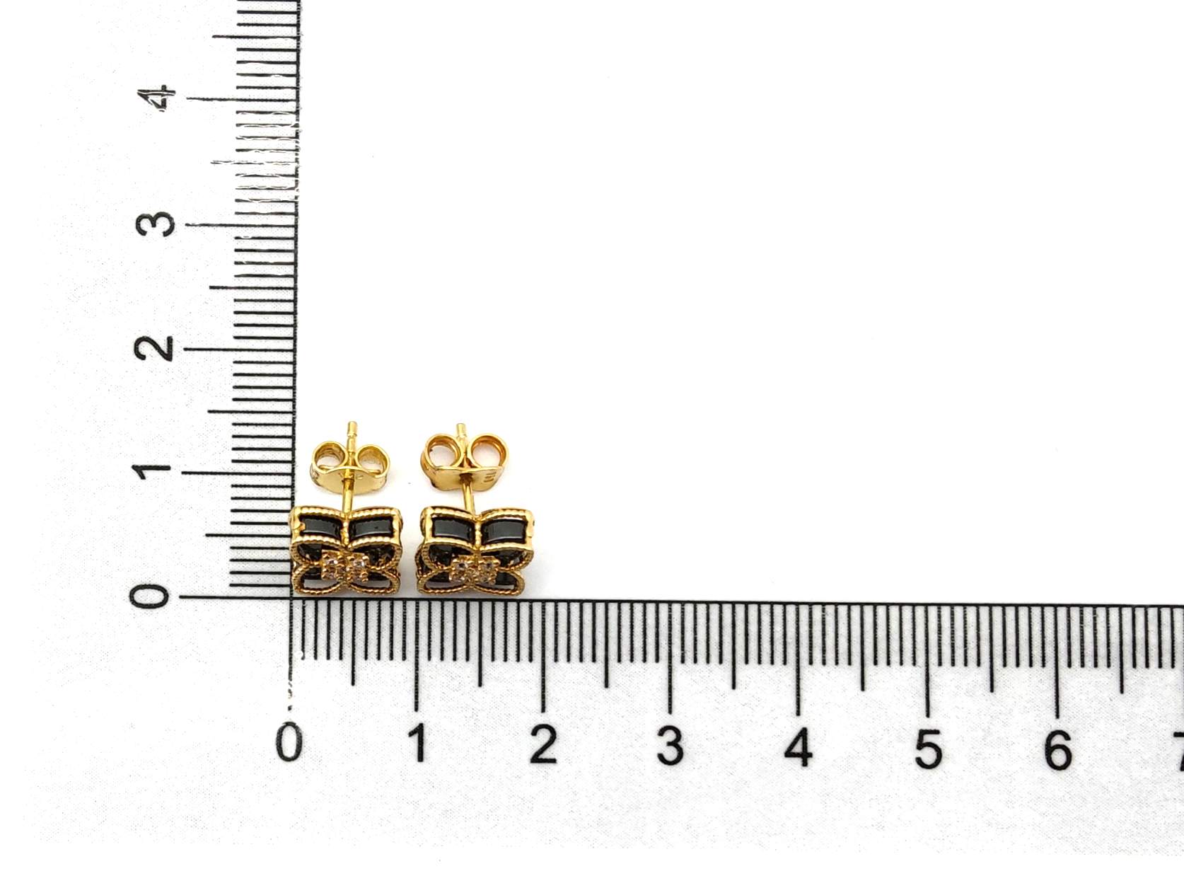 Pendientes Oro 18k Con Onix,Circonita - Imagen 4