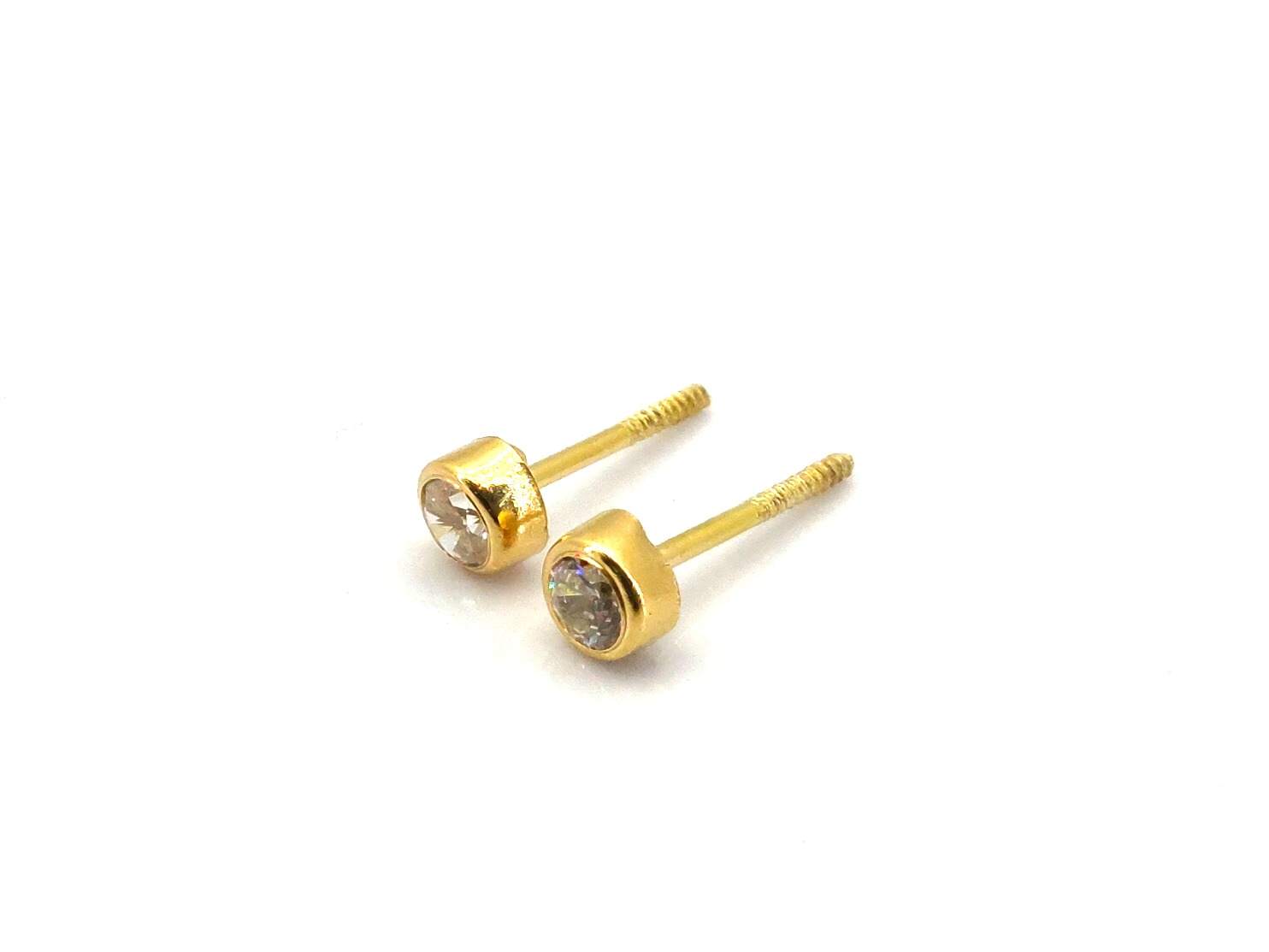 Pendientes Oro 18k Con Circonita - Imagen 2