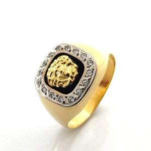 Sello Oro 18k Con Circonita,Onix