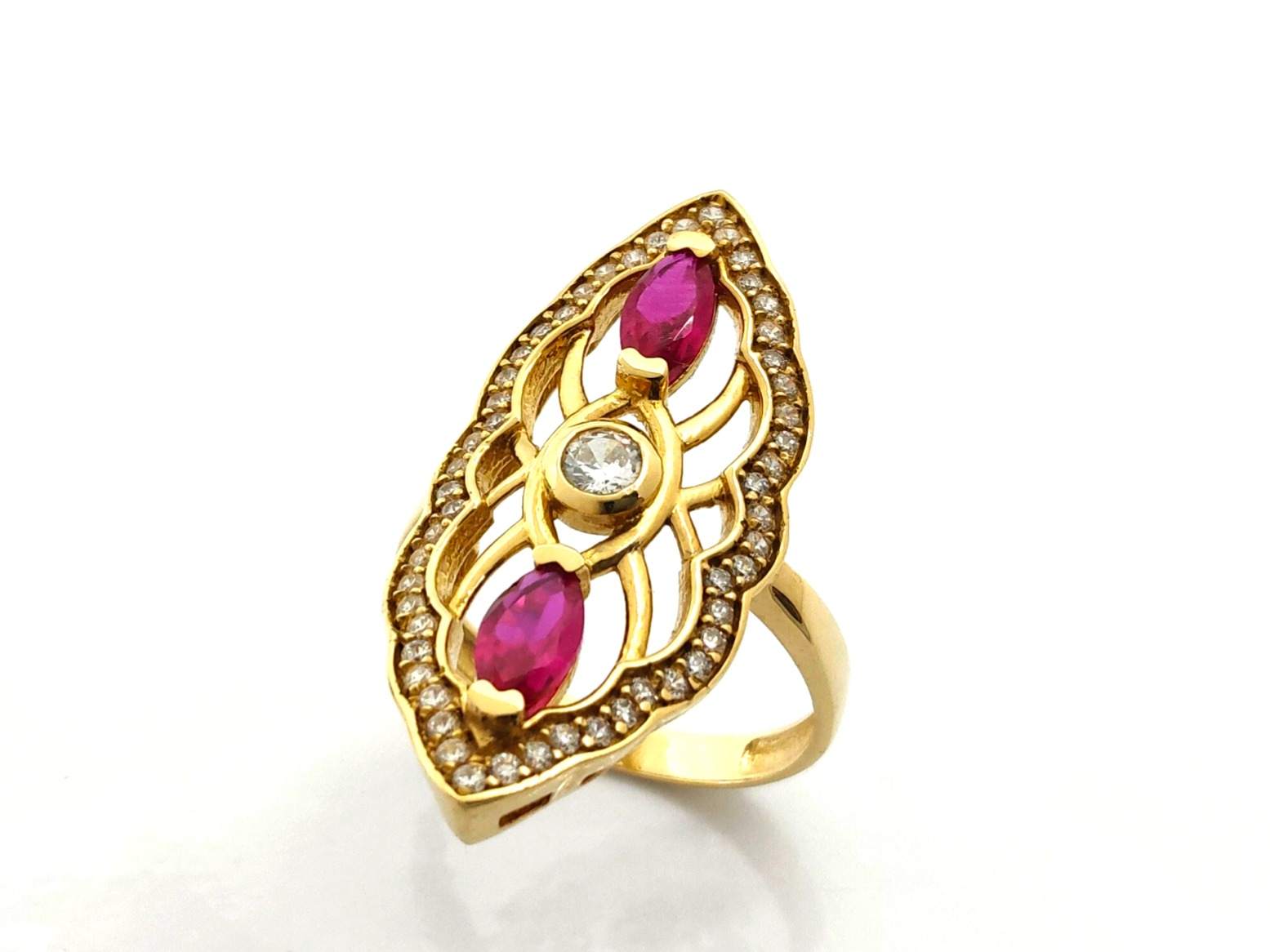 Sortija Oro 18k Con Circonita,Rubi