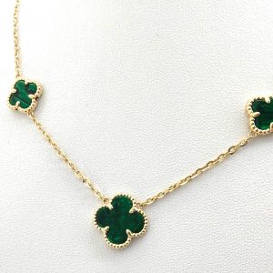 Gargantilla Oro 18k Con Onix,Malaquita 22cm