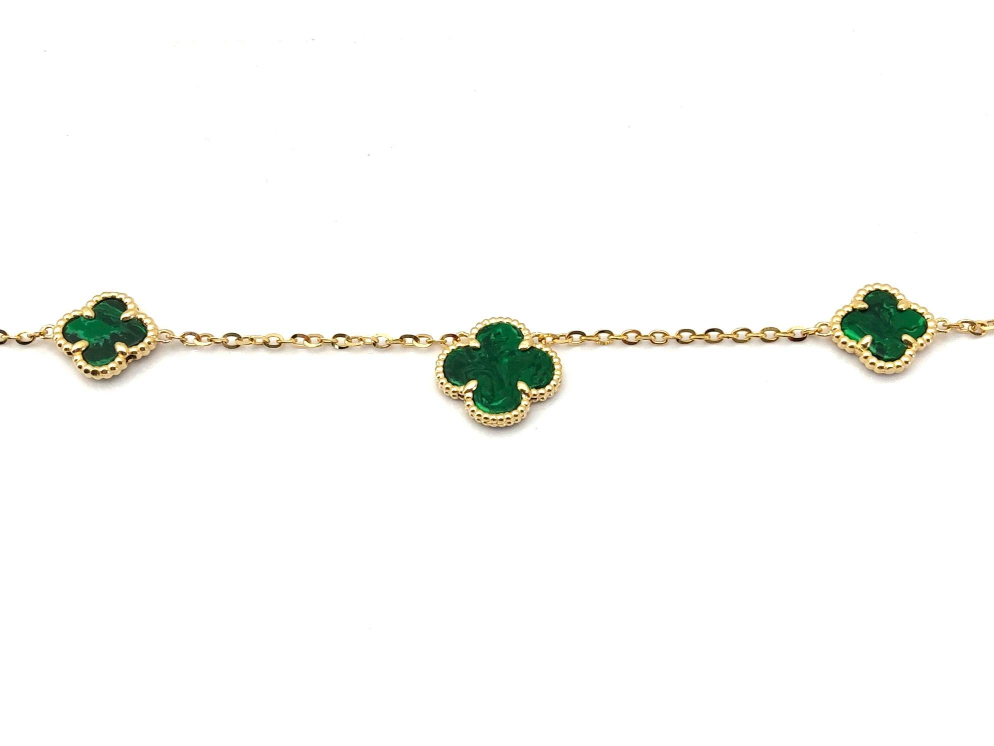 Gargantilla Oro 18k Con Onix,Malaquita 22cm - Imagen 4